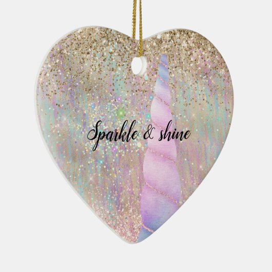 Unicorn Sparkle Keramisch Ornament (Rechts)