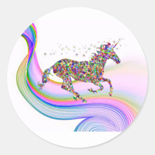 Unicorn sparkle sticker. ronde sticker