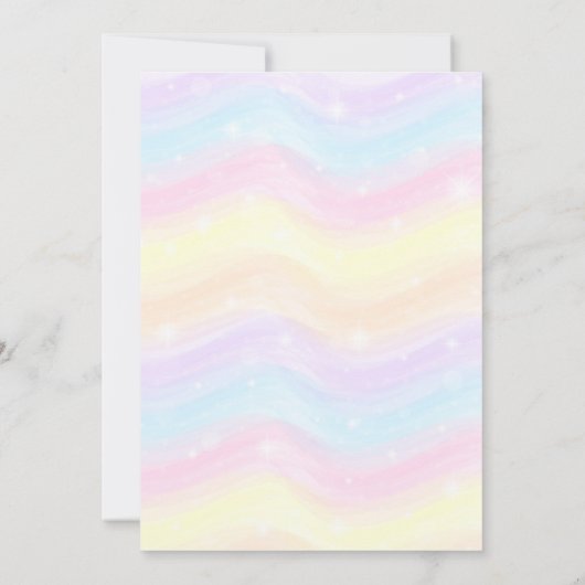 Unicorn Sparkles and Balloons Birthday Invitation Kaart (Achterkant)