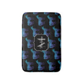 Unicorn Sparkles aqua blue ombre patroon Monogram Badmat (Voorkant Verticaal)