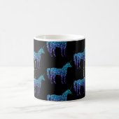 Unicorn Sparkles aqua blue ombre patroon Monogram Koffiemok (Center)