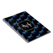 Unicorn Sparkles aqua blue ombre patroon Monogram Notitieboek (Rechterzijde)