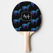 Unicorn Sparkles aqua blue ombre patroon Monogram Tafeltennisbatje (Voorkant)