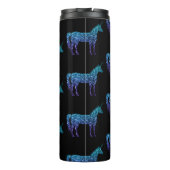 Unicorn Sparkles aqua blue ombre patroon Monogram Thermosbeker (Achterkant)