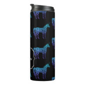Unicorn Sparkles aqua blue ombre patroon Monogram Thermosbeker (Geroteerd rechts)