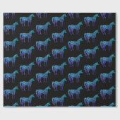 Unicorn Sparkles aqua blue ombre patroon zwart Cadeaupapier (Vlak)