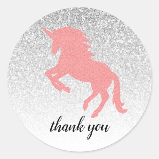 Unicorn Sparkles Happy Birthday Party Stickers (Voorkant)