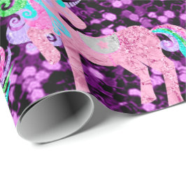 Unicorn Sparkly Glitter Pink Fairly Paars Sequin Cadeaupapier