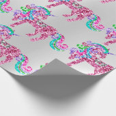Unicorn Sparkly Glitter Pink Fairly Silver Glam Cadeaupapier (Hoek)