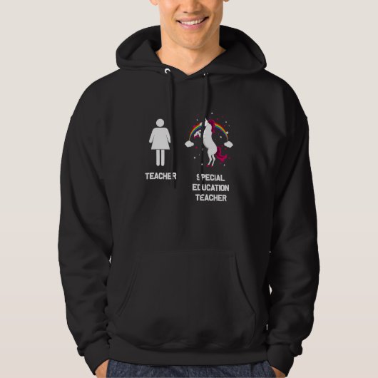 Unicorn Special Educator Teacher Back To School Hoodie (Voorkant)