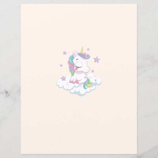 Unicorn spel raden wie regenboog Baby shower (Achterkant)