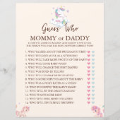 Unicorn spel raden wie regenboog Baby shower (Voorkant)