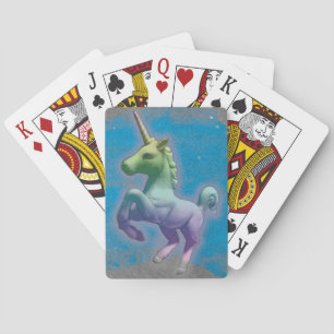 Unicorn-speldenstandaard (blauwe nevel) pokerkaarten