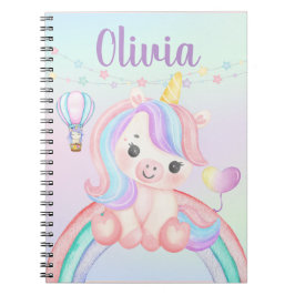 Unicorn Spiral Notitieboek – grillig pastelontwerp