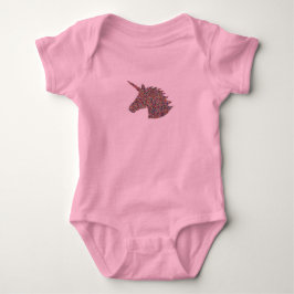Unicorn Sprinkle Print Pink Baby Bodysuit
