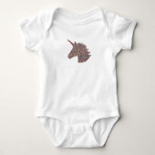 Unicorn Sprinkle Print Pink Baby Bodysuit (Voorkant)