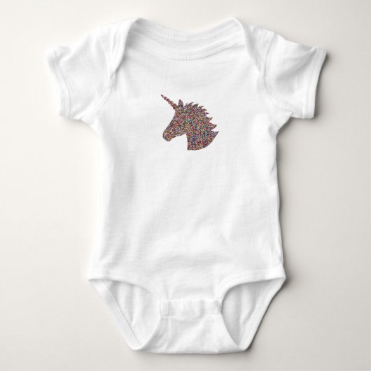 Unicorn Sprinkle Print Pink Baby Bodysuit (Voorkant)