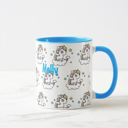 Unicorn Sprinkles Kawaii Cute Coffee Gift Cup Mok (Rechts)