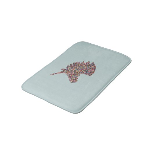 Unicorn Sprinkles Turquoise Bath Mat (Gekanteld)