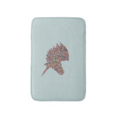 Unicorn Sprinkles Turquoise Bath Mat (Voorkant Verticaal)