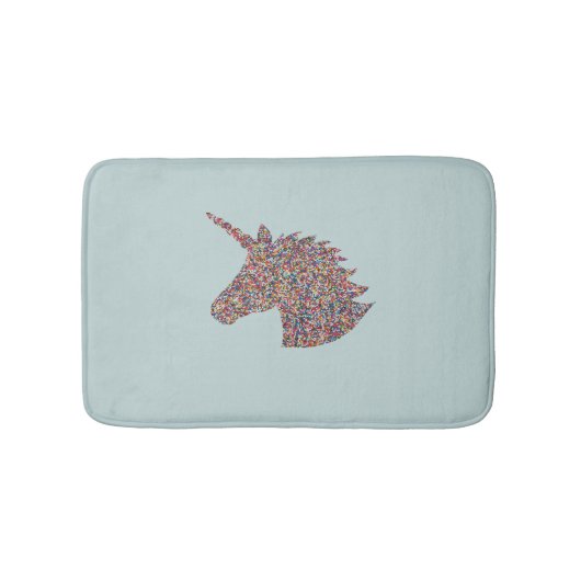 Unicorn Sprinkles Turquoise Bath Mat (Voorkant)