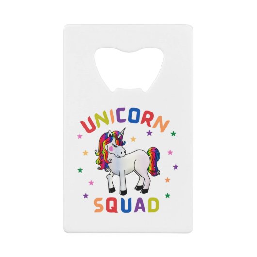 Unicorn Squad Creditkaart Flessenopener (Voorkant)