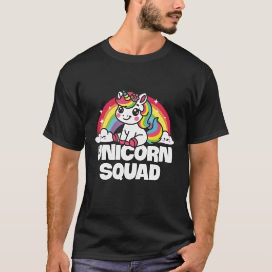 Unicorn Squad Cute Rainbow T-shirt (Voorkant)