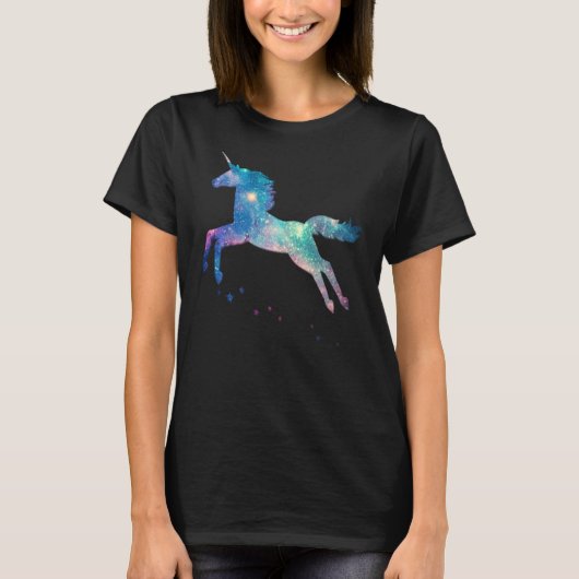Unicorn Squad Galaxy Galactic Space Flying T-shirt (Voorkant)