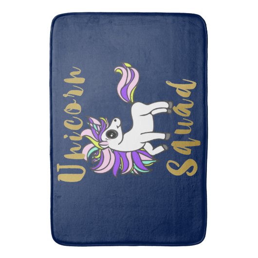 Unicorn Squad, kleurrijke Pony Badmat (Voorkant Verticaal)