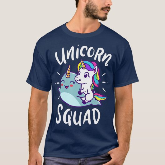 Unicorn Squad Narwhal Funny Cute Birthday Party T-shirt (Voorkant)