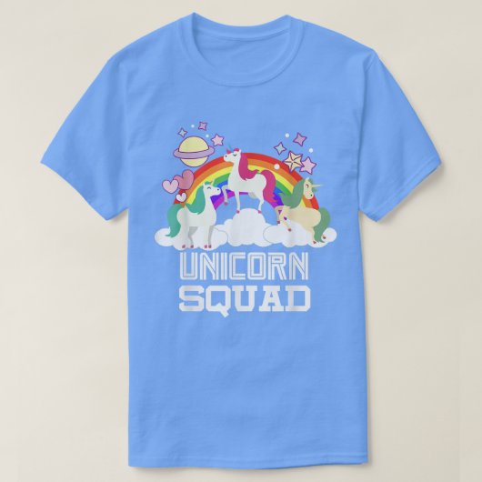 Unicorn Squad Rainbow Fantasy Fairy Tale T-shirt (Design voorkant)