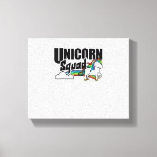 Unicorn Squad Rainbow Unicorns Liefhebber Grappig Canvas Afdruk