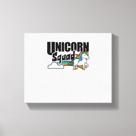 Unicorn Squad Rainbow Unicorns Liefhebber Grappig  Canvas Afdruk (Voorkant)