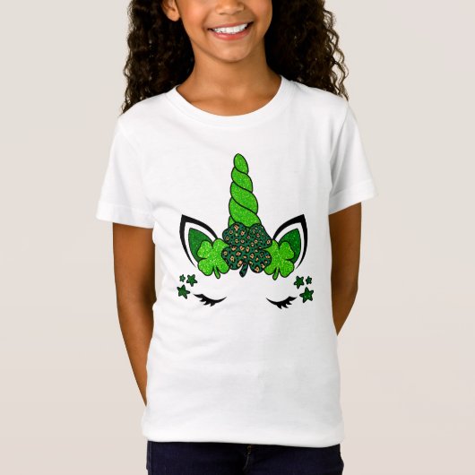 Unicorn St. Patrick's Day Green Shamrock T-shirt (Voorkant)