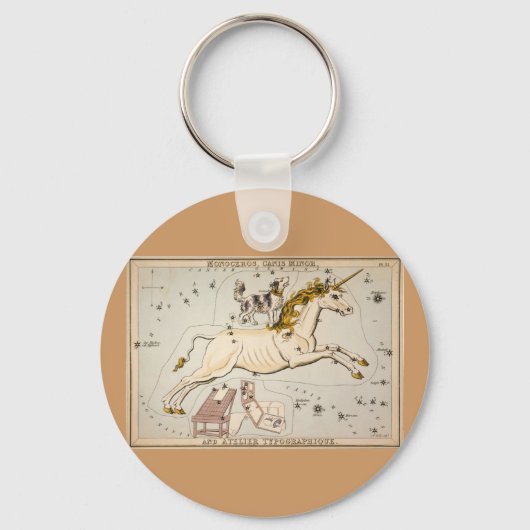 Unicorn Star Constellation Map Sleutelhanger (Voorkant)