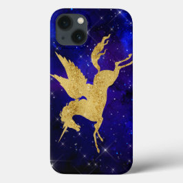 Unicorn Stardust Galaxy Constellation Blue Gold Case-Mate iPhone Case