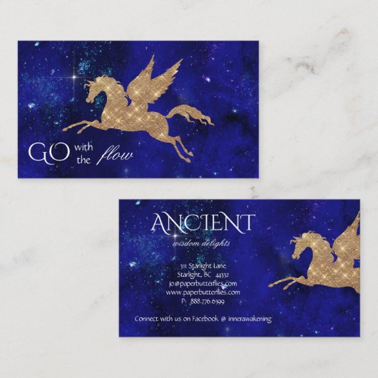 Unicorn Stars Galaxy Indigo Sky Universe Earth Visitekaartje (Voorkant / Achterkant)