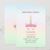 Unicorn & Stars over pasteelkleurendag Kaart (Voorkant / Achterkant)