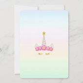 Unicorn & Stars over pasteelkleurendag Kaart (Achterkant)