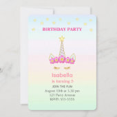 Unicorn & Stars over pasteelkleurendag Kaart (Voorkant)