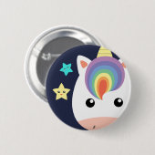 Unicorn & Stars Ronde Button 5,7 Cm (Voorkant /achterkant)