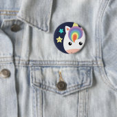 Unicorn & Stars Ronde Button 5,7 Cm (In situ)