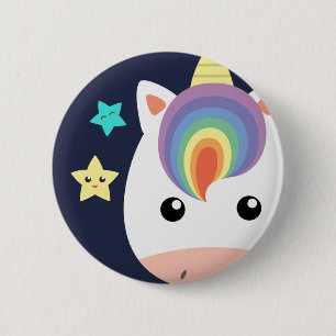 Unicorn & Stars Ronde Button 5,7 Cm