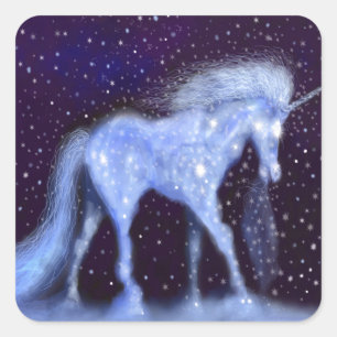 Unicorn Stars Vierkante Sticker
