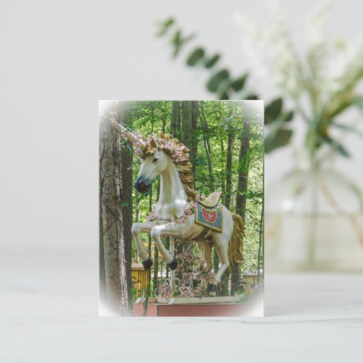 Unicorn Statue Briefkaart (Staand voorkant)