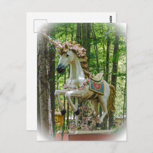 Unicorn Statue Briefkaart (Voorkant / Achterkant)