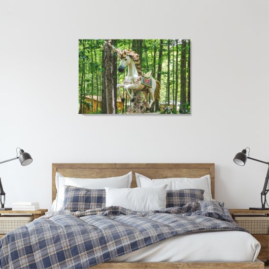 Unicorn Statue Canvas Afdruk (Insitu (Slaapkamer))