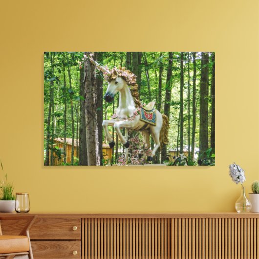 Unicorn Statue Canvas Afdruk (Insitu (Woonkamer))