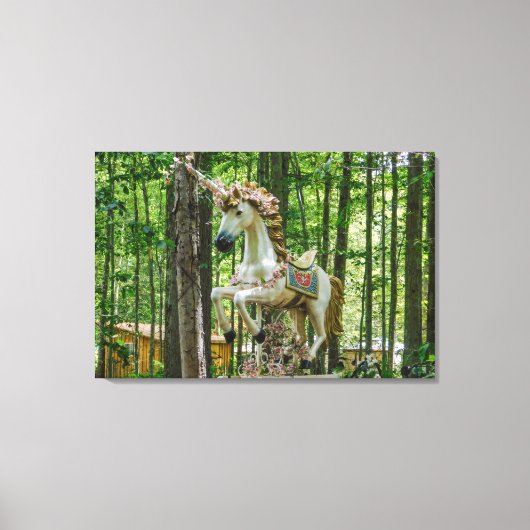 Unicorn Statue Canvas Afdruk (Voorkant)
