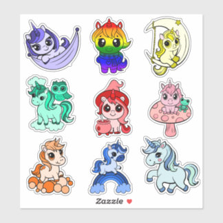 Unicorn Sticker Pack voor kinderen - grillig, magi